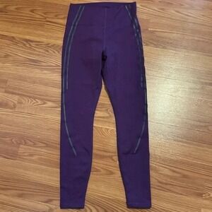 Fabletics Women's Define Powerhold Purple Leggings Sz L Sporty Athletic Gym